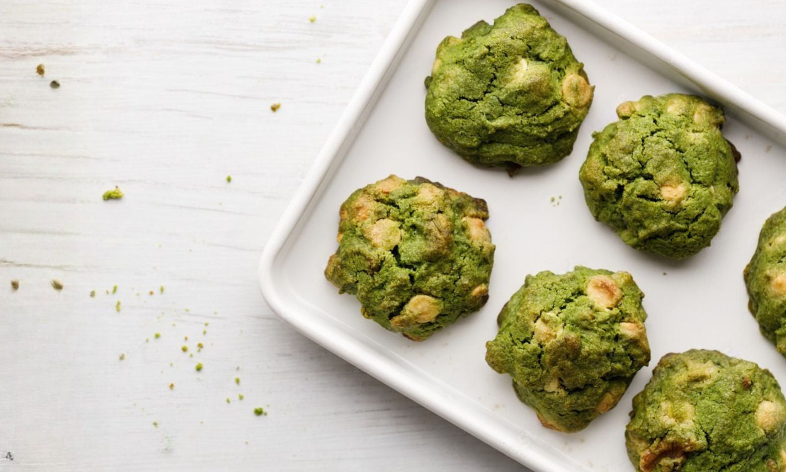 Cookies matcha et chocolat blanc